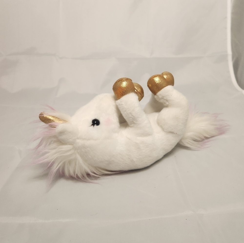 7” Douglas Unicorn Laying on Back Plush Stuffed Animal